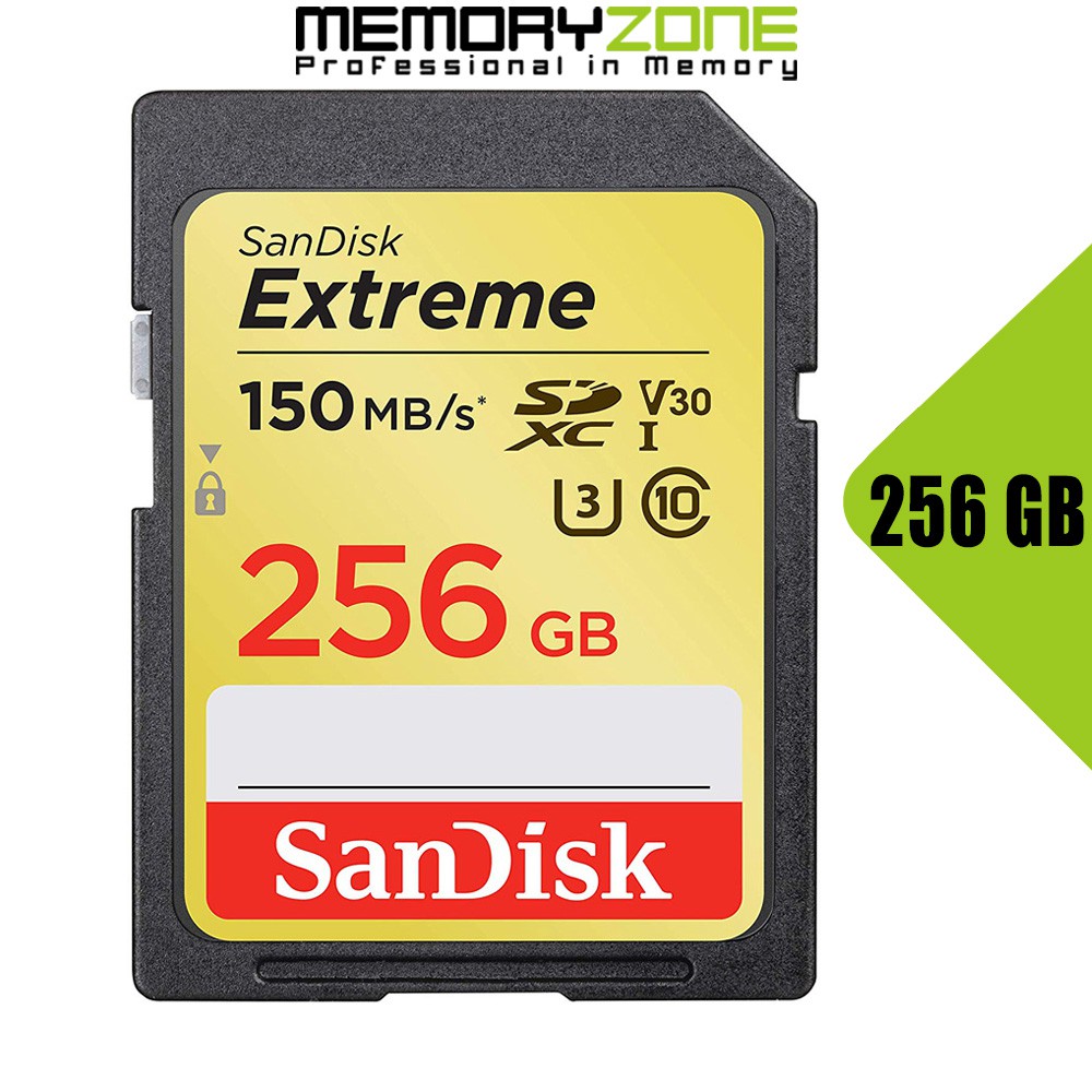 [Mã 55ELSALE1 giảm 7% đơn 300K] Thẻ nhớ SDXC SanDisk Extreme U3 V30 1000x 256GB 150MB/s SDSDXV5-256G-GNCIN