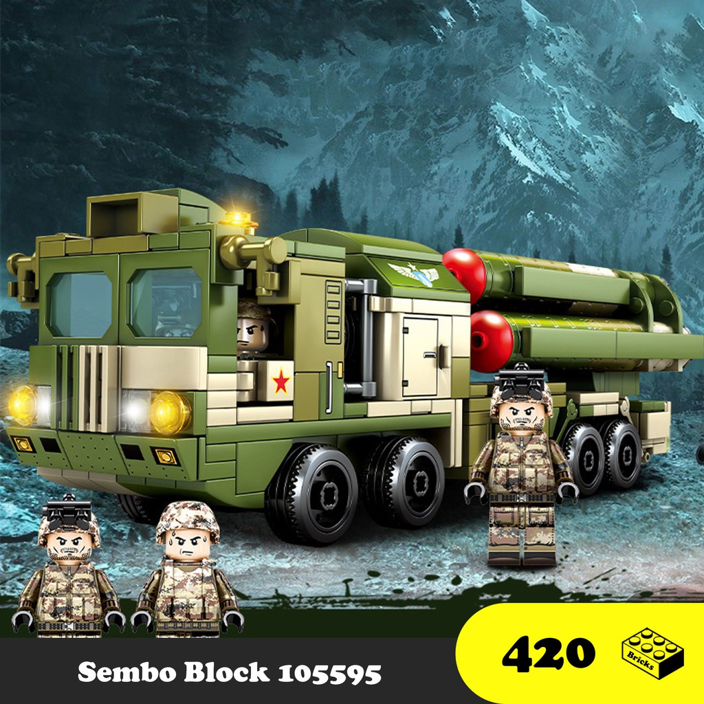 Sembo Block Missle Car 105595 - Đồ chơi lắp ráp xe tên lửa phòng không - Hongqi-9-Long-range air defense missile