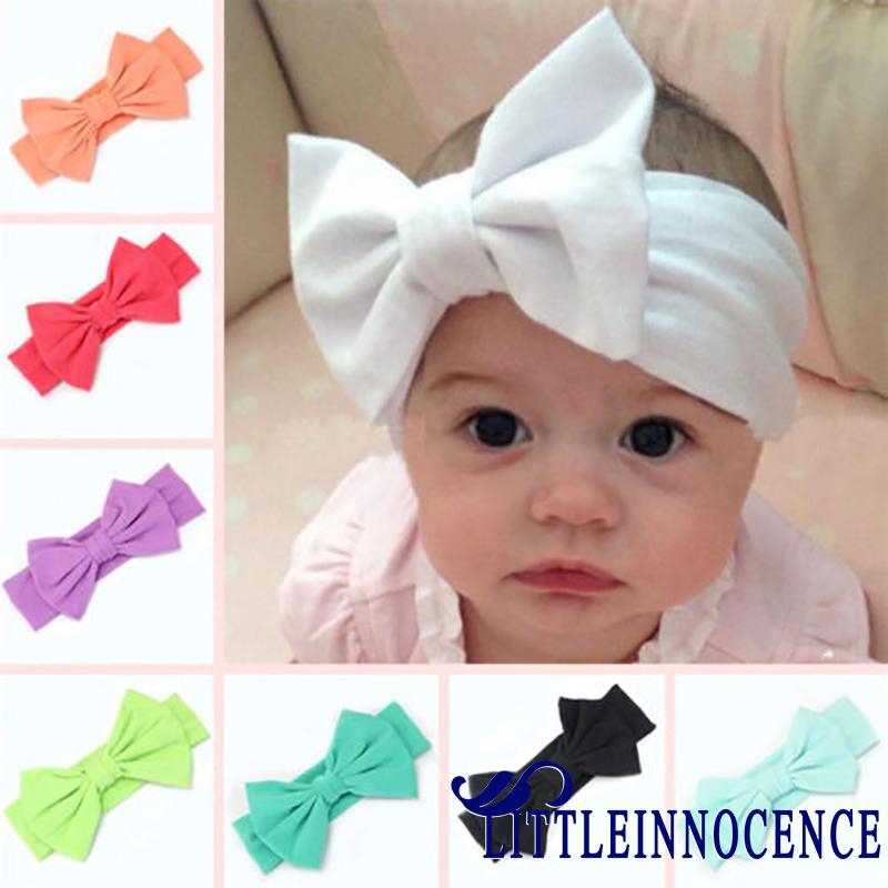 ❤XZQ-Details about   Toddler Girls Baby Kids Big Bow Headband Hairband Stretch Turban Knot Head Wrap