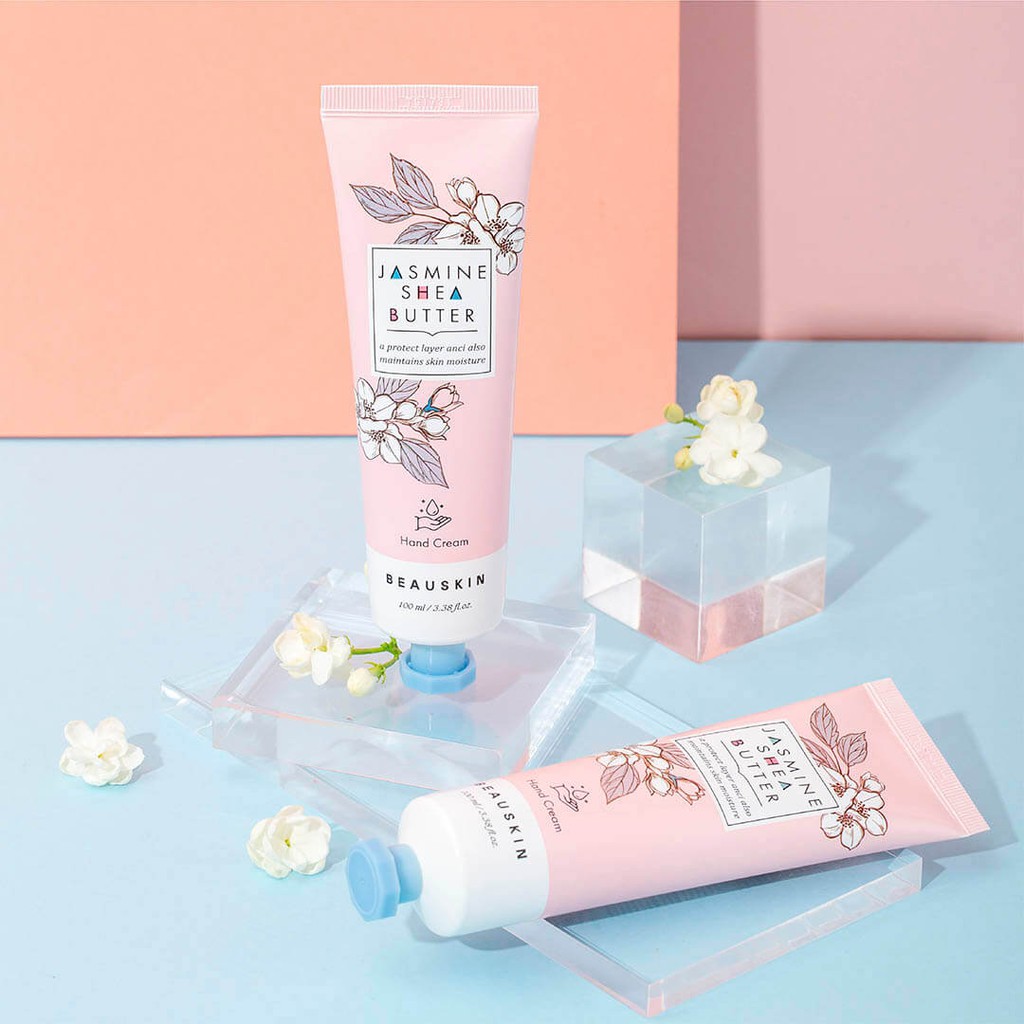 Kem dưỡng da tay làm mềm và trắng da hương nhài Beauskin Jasmine She Butter Hand Cream 100ml - Hàng Hàn Quốc