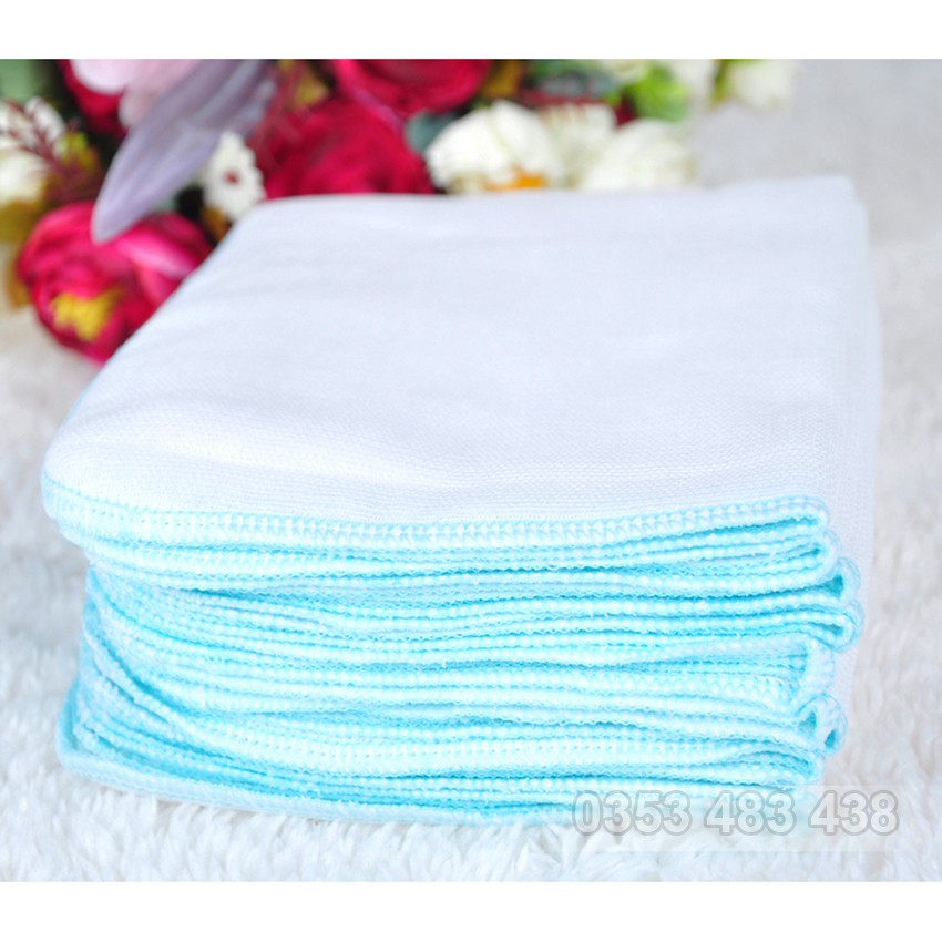 Khăn sữa 4 lớp cotton siêu thấm gói 10 cái (có size lớn)