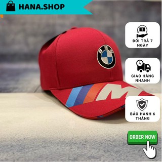 Mũ lưỡi trai, nón kết hiệu xe bmw cao cấp cá tính màu đỏ form unisex nam nữ NK-022