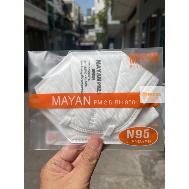 2 cái Khẩu Trang Mayan BH9501 VAN Chuẩn N95 Ngăn Vi  k.h.u.ẩ.n 99%, Lọc Bụi 95% PM2.5
