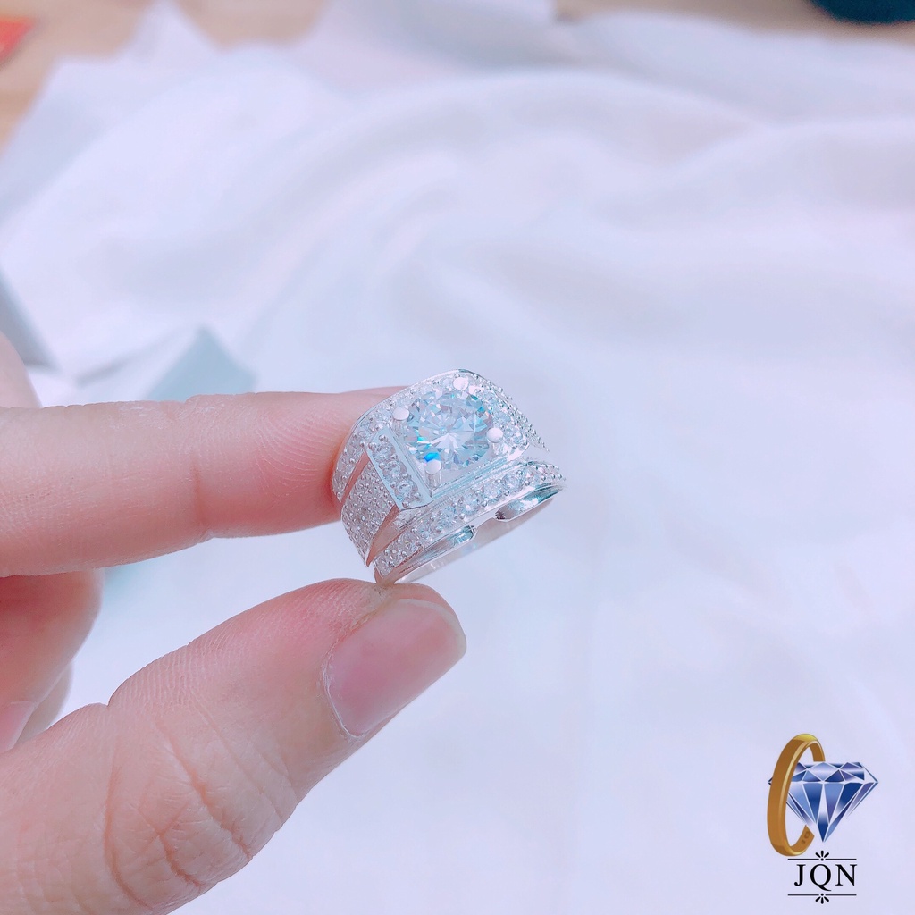 Nhẫn Nam Bạc Thật Mặt Đá To Cực Đẹp A01