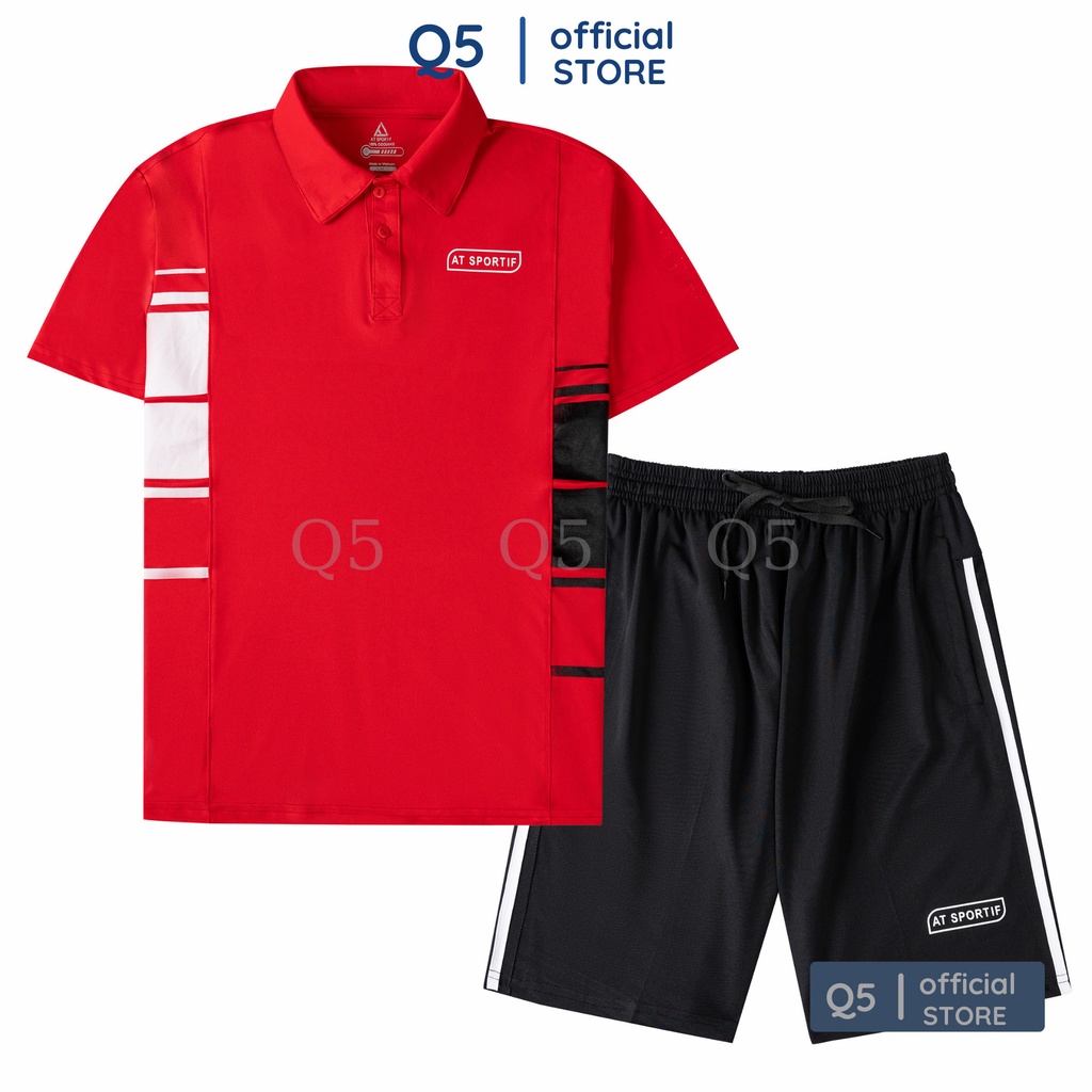 Bộ Thể Thao Nam Có Cổ Cộc Tay Phối Màu Cao Cấp Q5