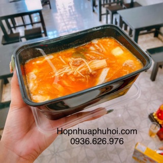 100 hộp nhựa đựng thức ăn đen 1000ml
