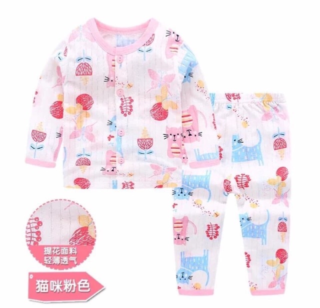 [Chọn mẫu - Đủ size] Bộ cotton giấy hàng xuất Nhật cho bé [cúc giữa sz 66-100 tương ứng 5-13kg]