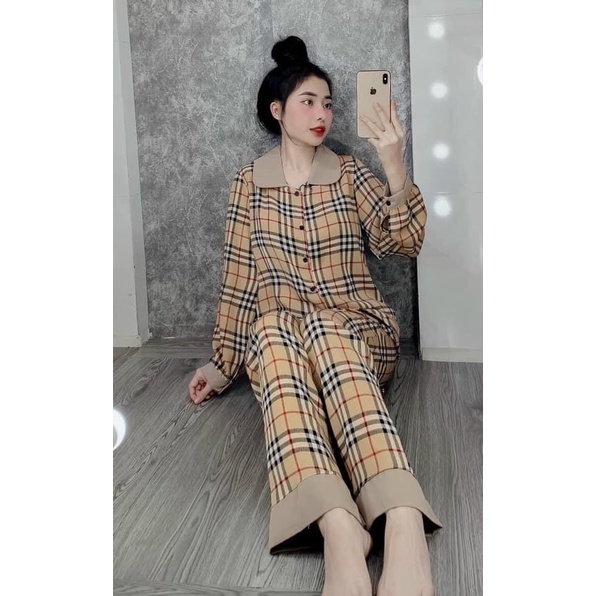 ẢNH THẬT pijama tay dài big size 60kg đến 80kg , đồ bộ nữ tay dài thiết kế siêu xinh, chất liệu lụa cao cấp mềm mịn mát