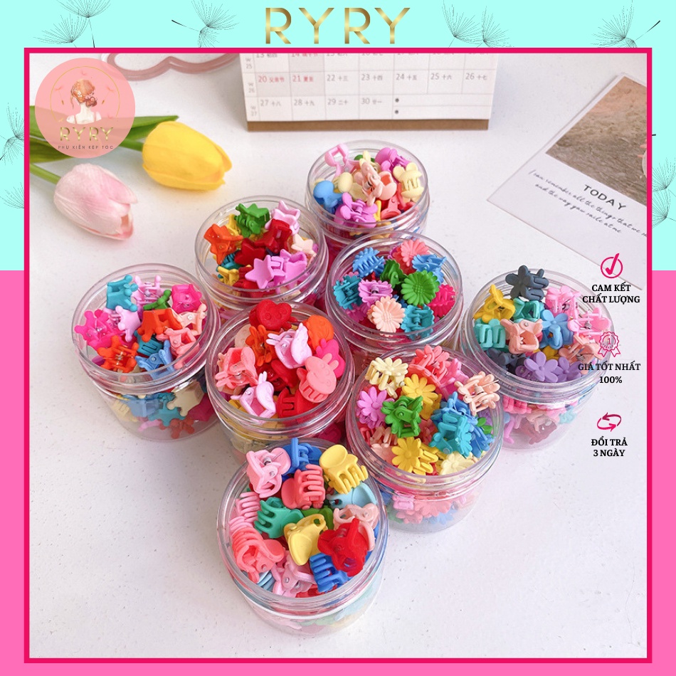 Set Kẹp Tóc Hình Hoa Mini Dễ Thương Xinh Xắn Phong Cách Hàn Quốc