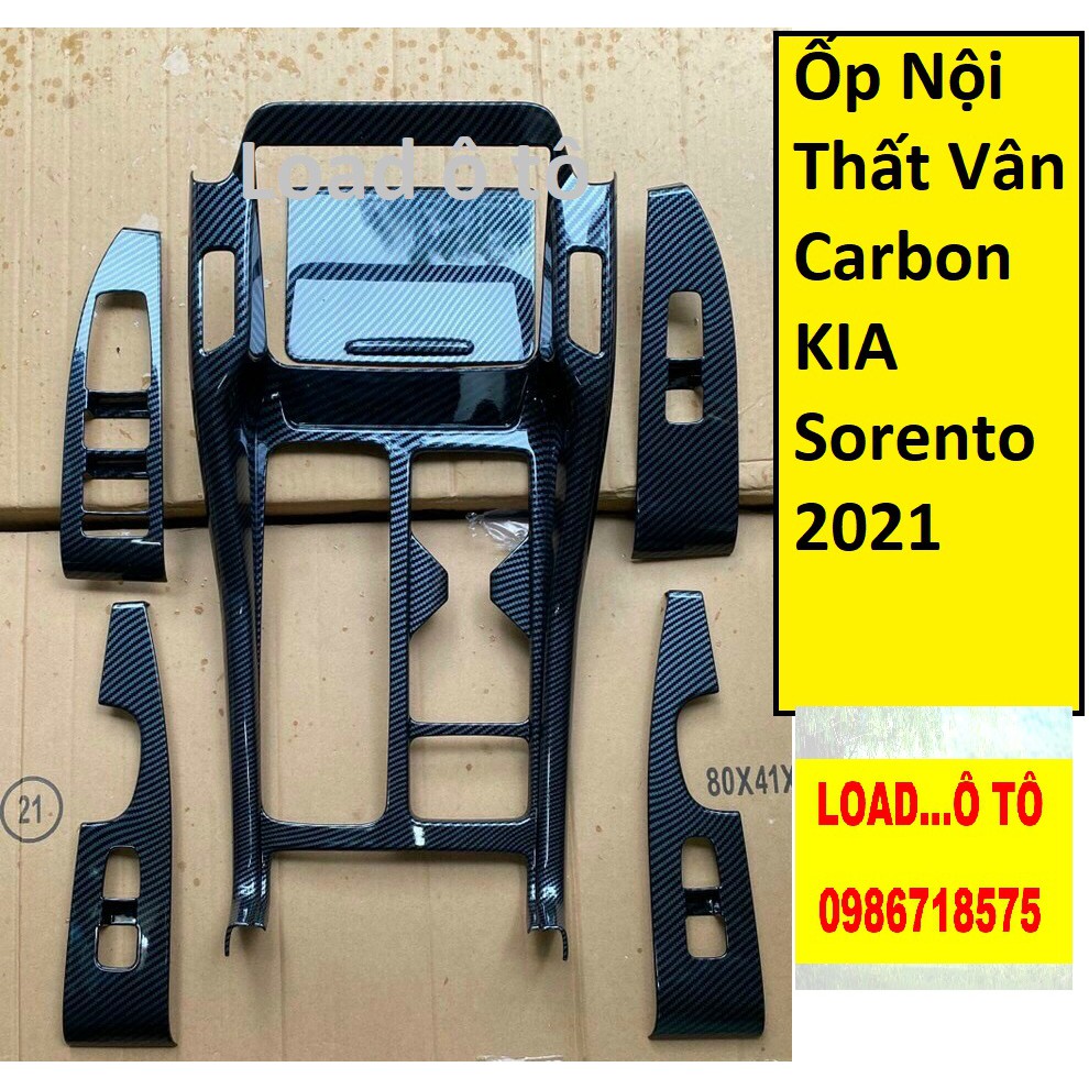 Ốp Nội Thất Xe KIA Sorento 2022-2021 Vân Carbon Cao Cấp, Có Sẵn Keo Dán 3M