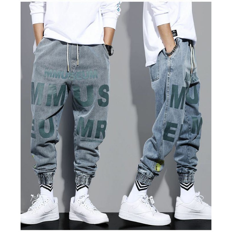Quần Jeans Jogger Nam Cạp Chun Bó Ống Phong Cách HIPHOP STREETWEAR Ulzzang đi chơi tập gym | BigBuy360 - bigbuy360.vn