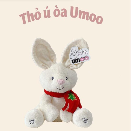 Thú Bông Voi Thỏ Ú Òa Umoo Peek A Poo Biết Hát Biết Cụp Tai Siêu Đáng Yêu, Đồ Chơi Phát Nhạc Cho Bé