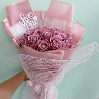 Hoa hồng sáp thơm 20 bông hồng nude