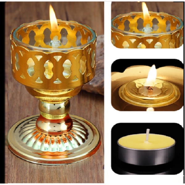Chân đế đèn kèm ly đựng dầu chân thấp 7cm⚜️tiện lợi(bàn thờ gia tiên, phật, thần, .....)