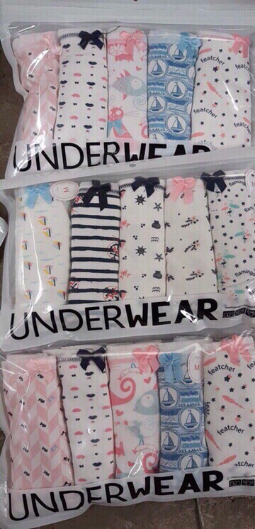 Set 5 Quần Lót Cotton Túi Zip Siêu Cute