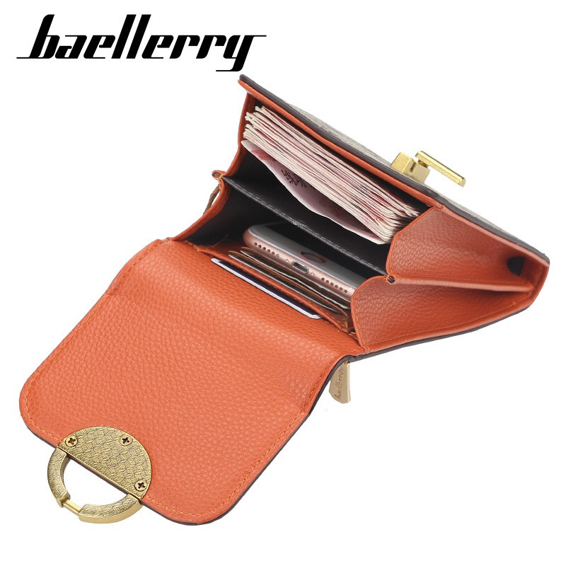 [FREESHIP, HỎA TỐC]túi ví đeo chéo Baellerry chất da cao cấp, mặt hình khóa cách điệu với nền sáng - N05568