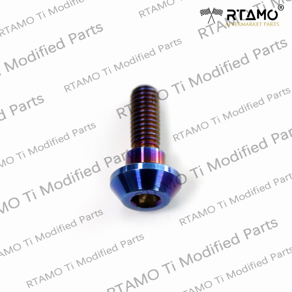 Rtamo Gr5 Titanium Alloy Yanaha Honda Brake Disc Rotor Bolt Disc Nut Fasteners M6×20 for Motorcycle Scooter Parts Available