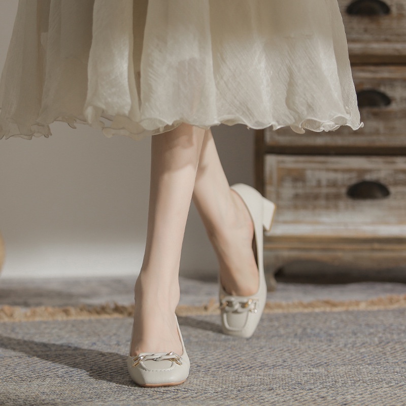 Giày Cao Gót Mũi Vuông Thời Trang Thanh Lịch Cho Nữ