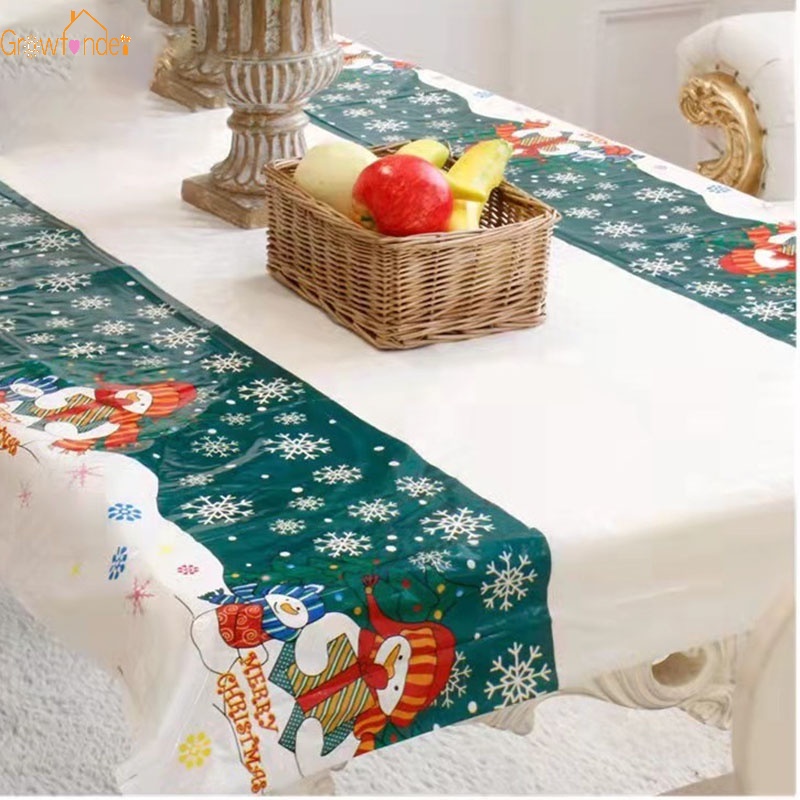Khăn Trải Bàn Dùng Một Lần Chống Nước Chống Bụi In Họa Tiết Giáng Sinh 110 * 180cm Trang Trí Nhà Cửa