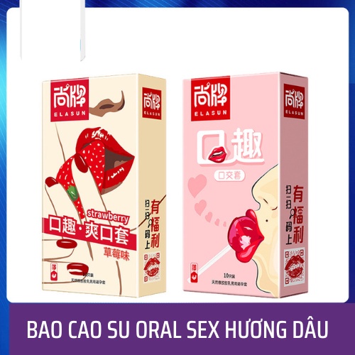 Bao Cao Su QH  Bằng M.iệng Oral Sex - Hương Dâu Hộp 10 Cái