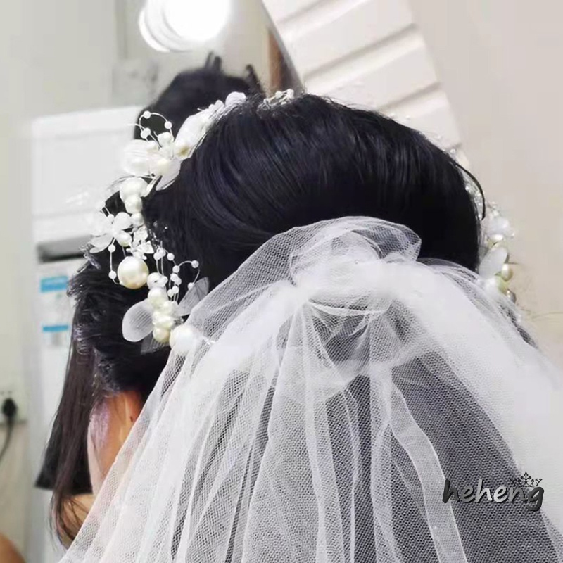 Băng Đô Cài Tóc Đính Ngọc Trai Thanh Lịch Thoải Mái Cho Cô Dâu