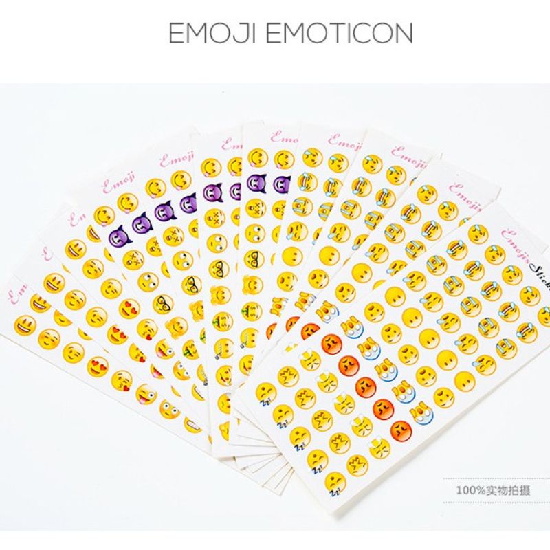 Combo 3 Tờ - 165 Sticker Mặt Cười Emojis Cảm Xúc Siêu Dễ Thương Trang Trí Decor Bullet Journal Take Note