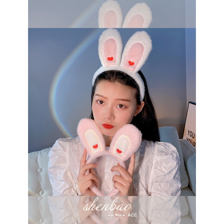 Bờm tóc cute, cài tai thỏ tim hồng đáng yêu phong cách hàn quốc cho các cô nàng dễ thương