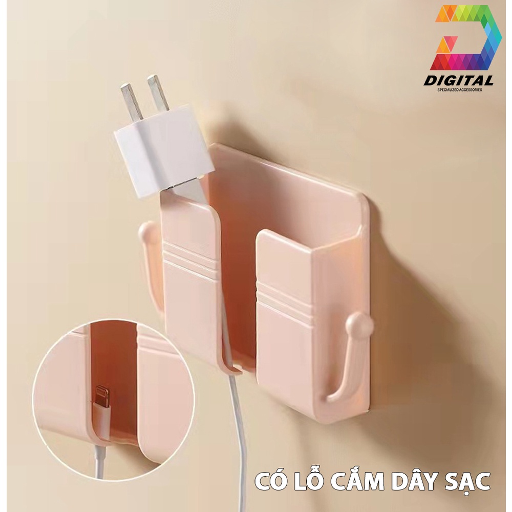 Giá Đỡ Điện Thoại Dán Tường Có Móc Treo Phụ Kiện