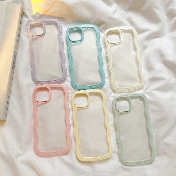 Ốp Điện Thoại Họa Tiết Gợn Sóng Cho iPhone 11 12 13 14  Pro Max Plus X XR XS Max