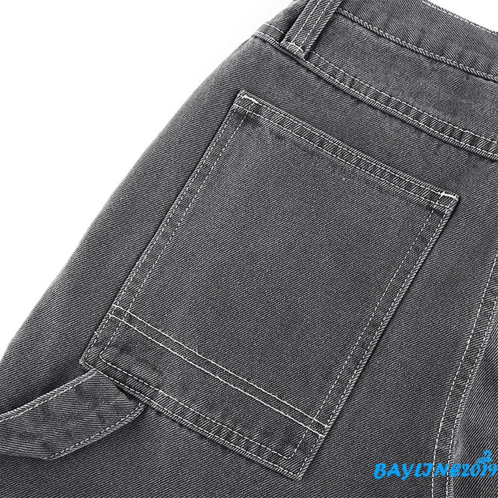 Quần jeans dài lưng cao phối màu thời trang cho nữ