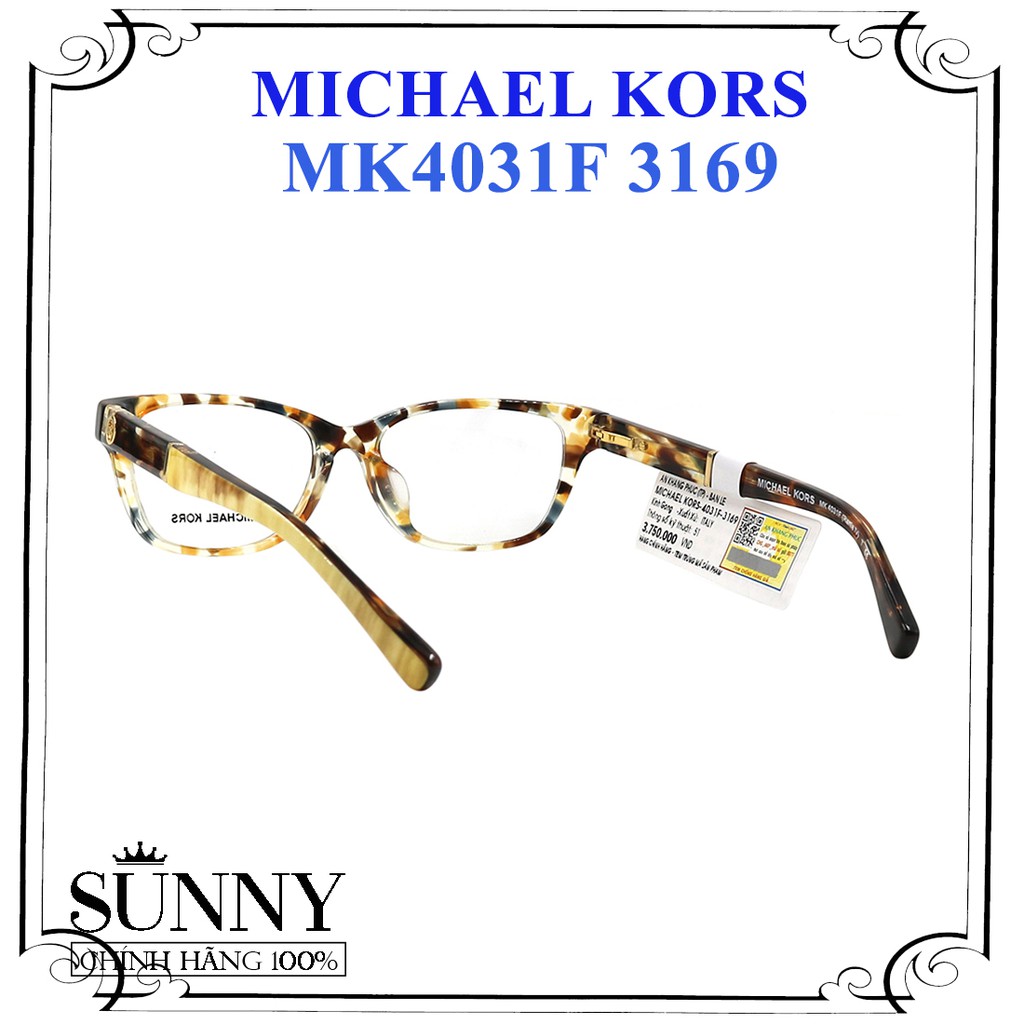 MK4031F - gọng kín thời trang Michael Kors chính hãng, thiết kế dễ đeo bảo vệ mắt