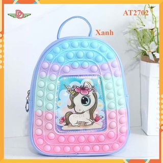 Balo Pop It - Mẫu balo cho bé có họa tiết Unicorn siêu xinh- cao cấp