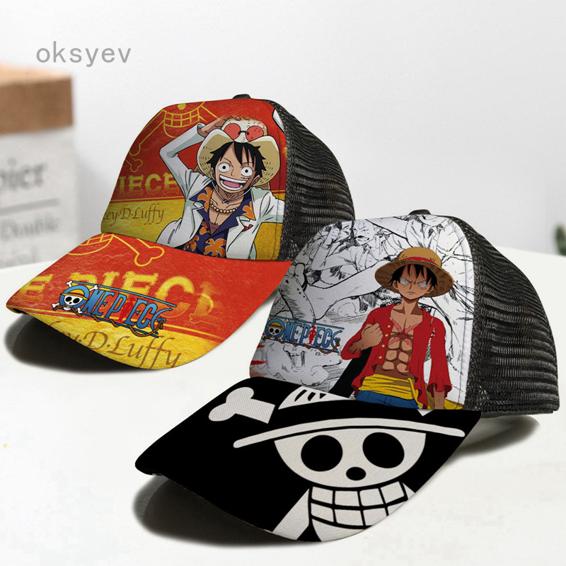 Mũ Lưỡi Trai In Hình One Piece Phong Cách Hip Hop Thời Trang Unisex