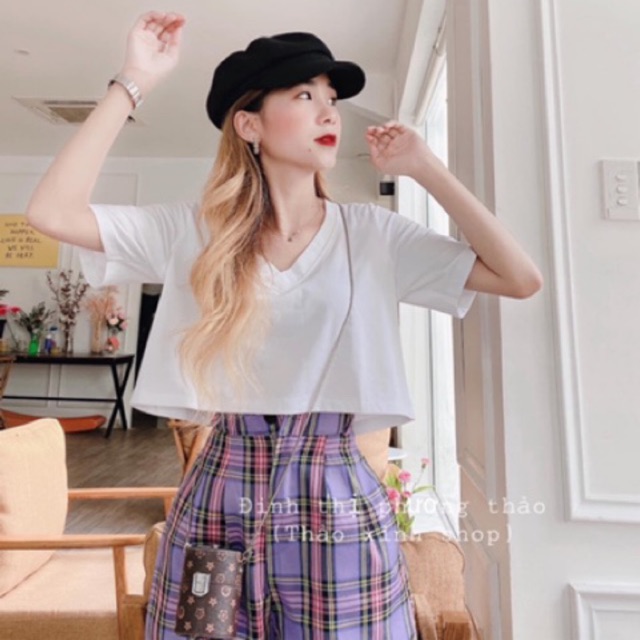 ÁO CROPTOP CỔ TIM V
