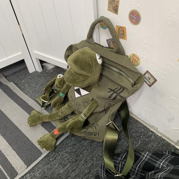 Balo Đi Học Hình Ếch Hàng xịn chất dày dặn 2 lớp