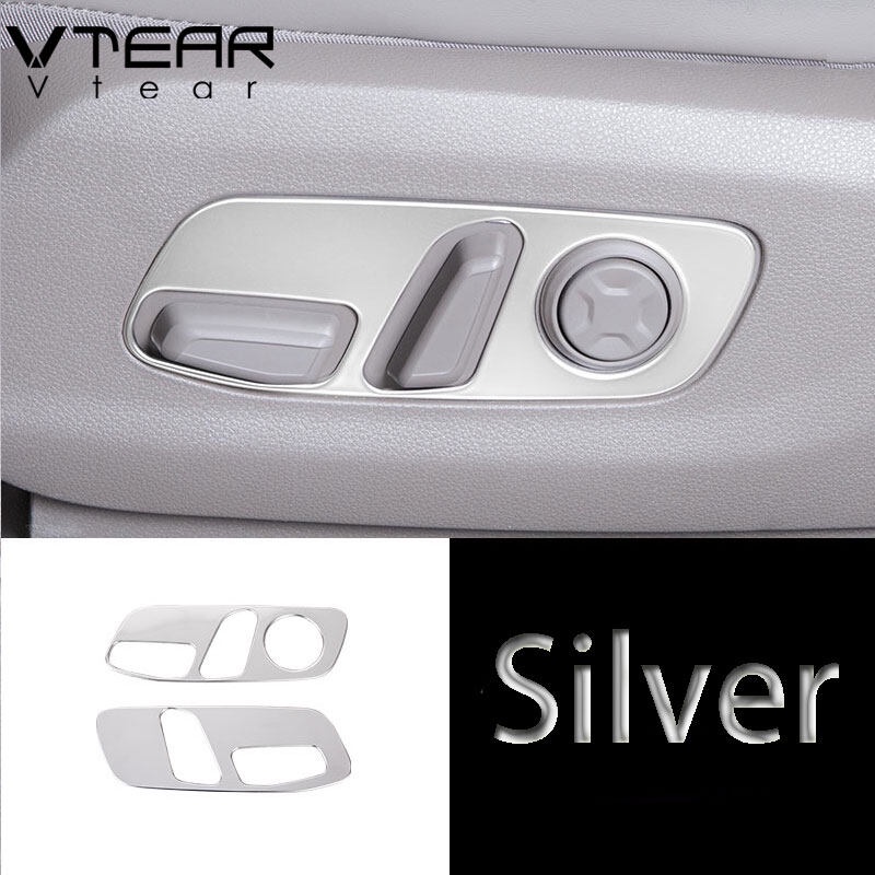 Bộ 2 Khung Viền Nút Điều Chỉnh Ghế Ngồi Xe Hơi Kia Carnival KA4 2024 2023 2022 2021 Bằng Thép Không Gỉ