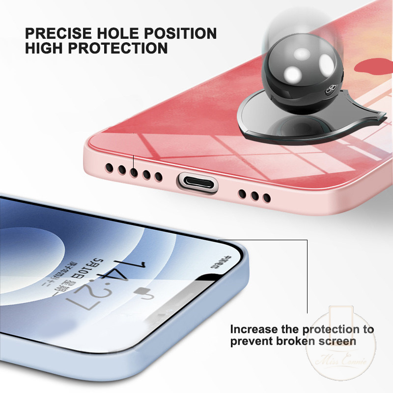 ốp điện thoại Kính Cường Lực Chống Sốc Hình Vuông Cho Iphone 12 11 Pro Max Xr X Xs Max 7 8 Plus 12 Mini Se 2020