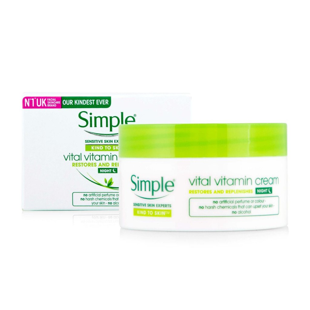 [PHỤC HỒI DA] Kem dưỡng da ban ngày/ban đêm Simple Kind To Skin Vital Vitamin Day/Night Cream