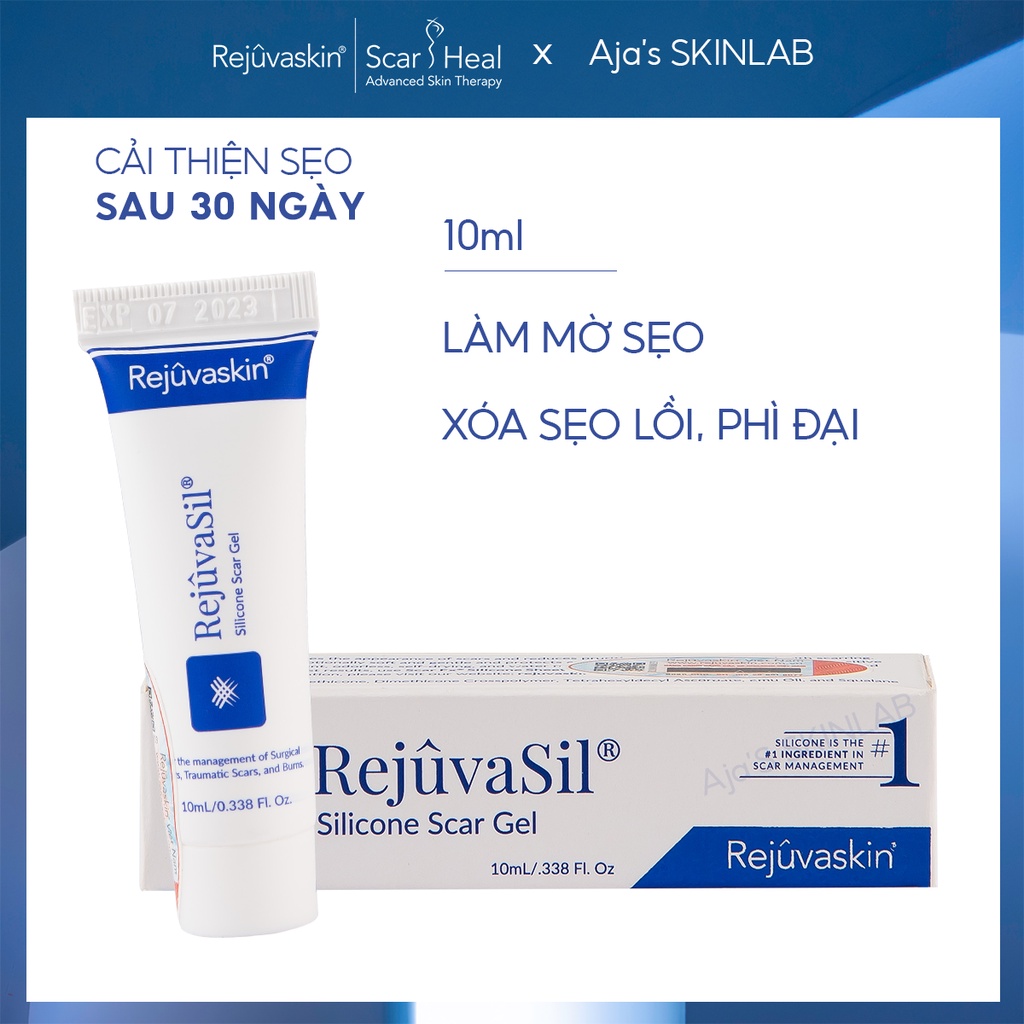 [Mã BMINC50 giảm 10% đơn 99K] Gel ngăn ngừa, làm xẹp sẹo lồi, phì đại Rejuvasil REJUVASKIN 10ml - AJA'S SKINLAB