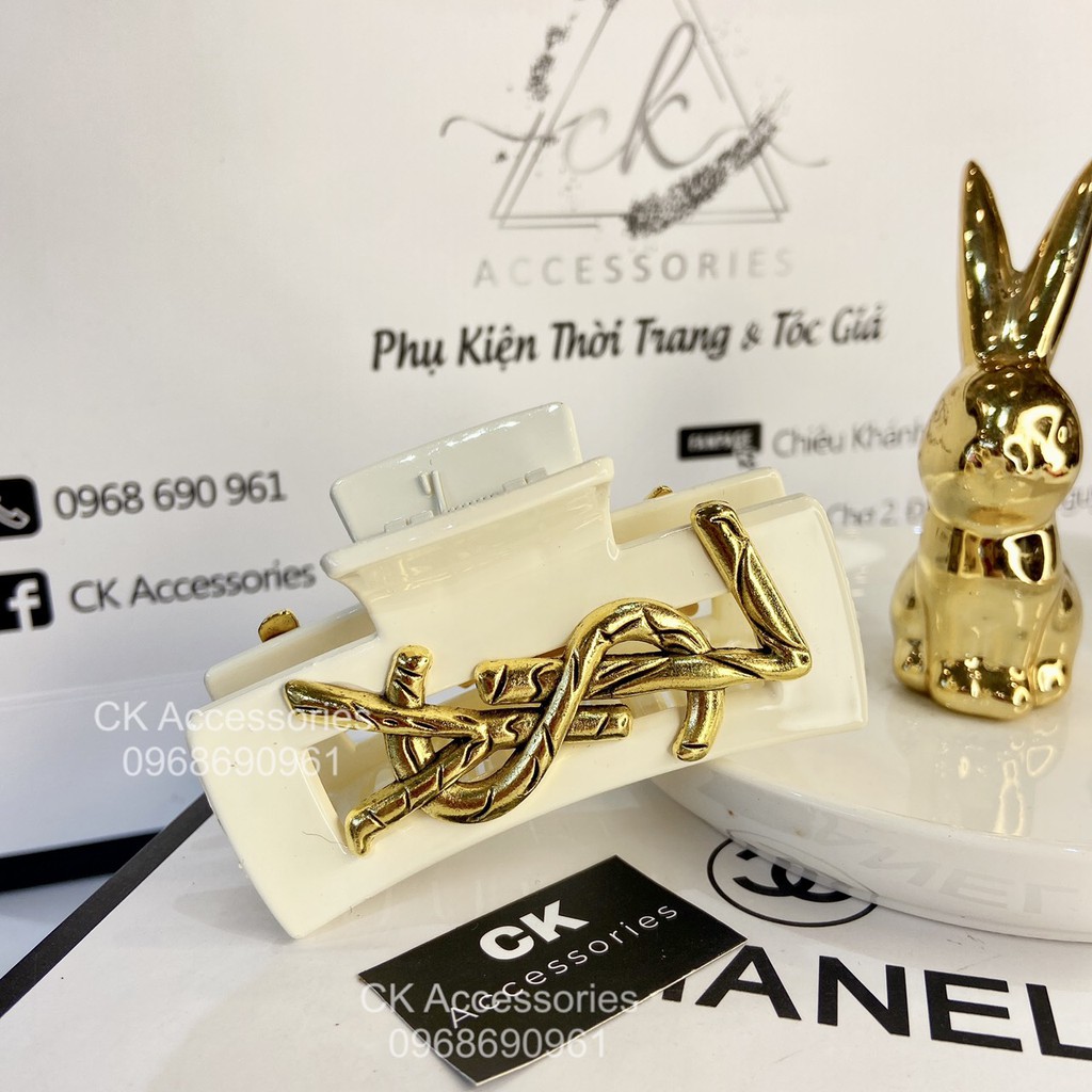 [Rẻ vô địch] [Ảnh thật] Kẹp ngoạm tóc cao cấp đính đá 𝐶ℎ𝑎𝑛𝑒𝑙 kẹp cua thương hiệu