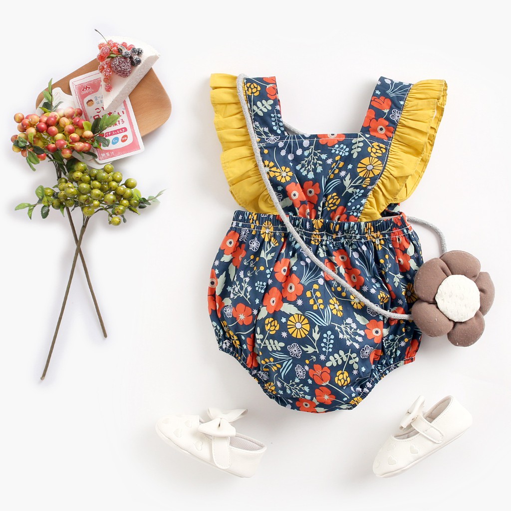 Áo Liền Quần Sanlutoz Không Tay Họa Tiết Hoa Dành Cho Bé Gái