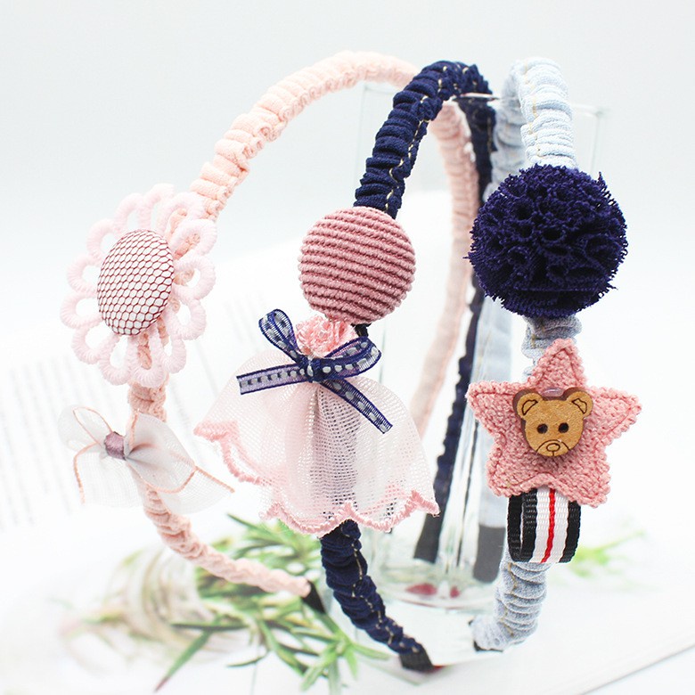 Băng Đô Vải Ren Họa Tiết Hoạt Hình Dễ Thương Cho Bé Gái