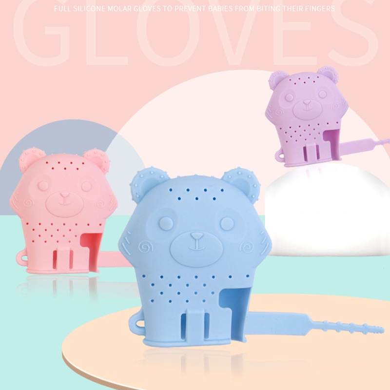 Găng tay silicone gặm nướu chống trầy xước an toàn cho bé
