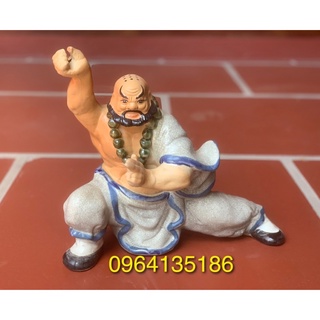 Tượng la hán võ quyền men rạn h27cm gốm sứ Bát Tràng