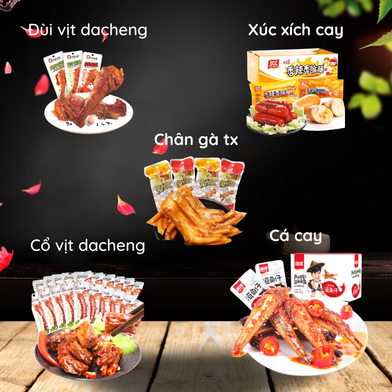 Combo 36 món đồ ăn vặt Trung Quốc Dacheng Food cay ngon không trùng vị ăn liền vừa ngon vừa rẻ