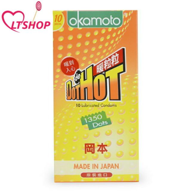 Bao Cao Su Okamoto Dot De Hot Gai Nóng Truyền Nhiệt Nhanh Hộp 10 Cái