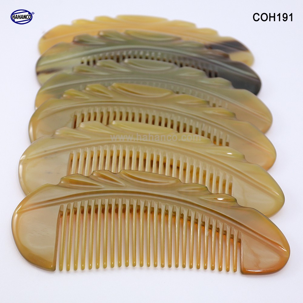 Lược sừng xuất Nhật - COH191 (Size: S - 14cm) Múi bưởi - Horn Comb of HAHANCO - Có lợi cho sức khỏe