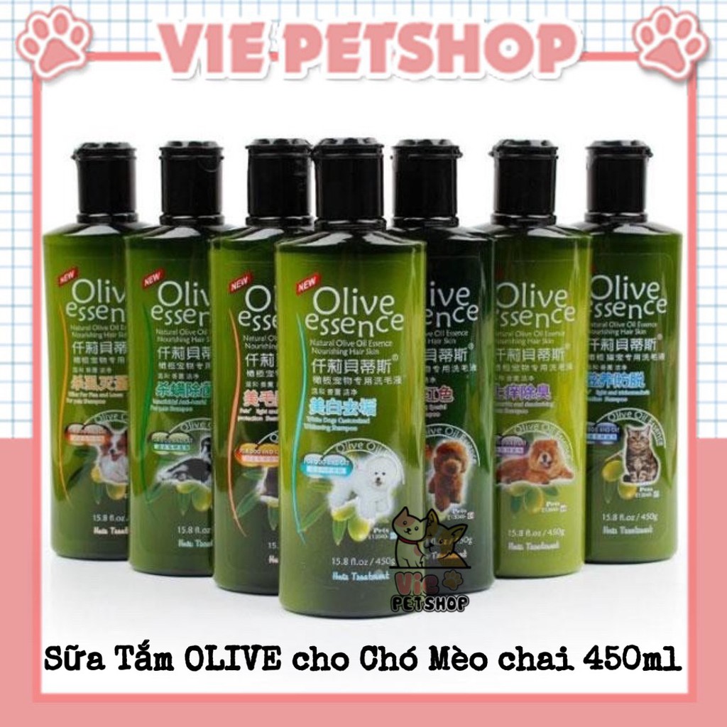 Sữa Tắm Olive Essence Cho Chó Mèo chai 450ml | Vie PETSHOP