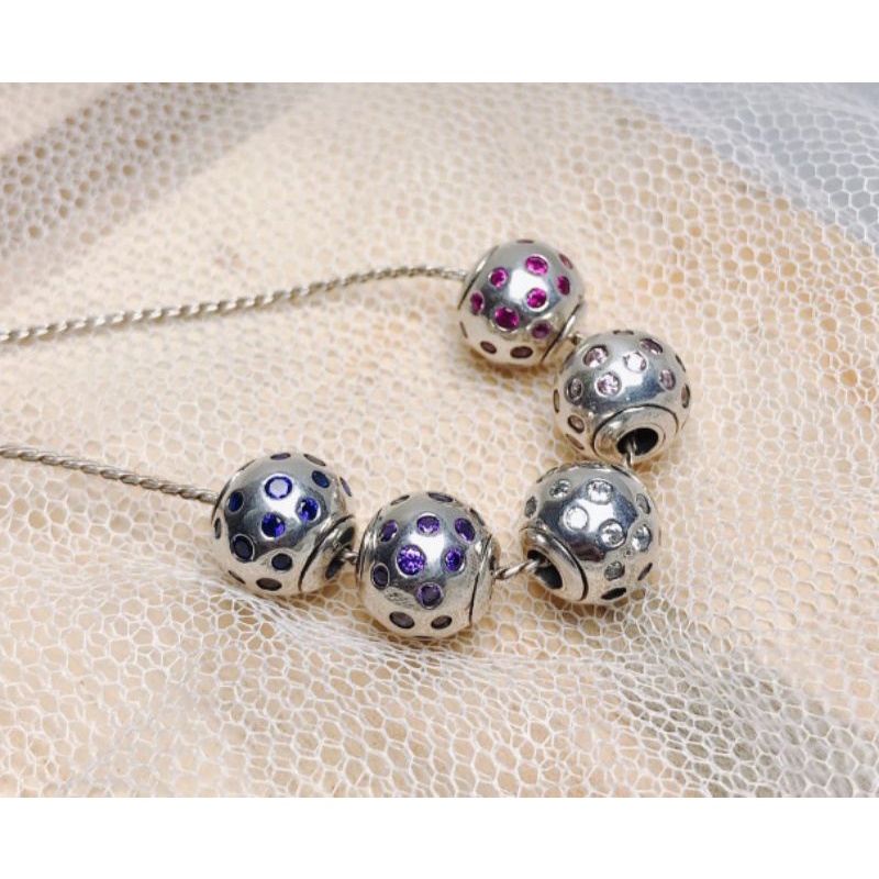 Charm bạc 925 lõi cao su, xỏ vòng Essance Pan