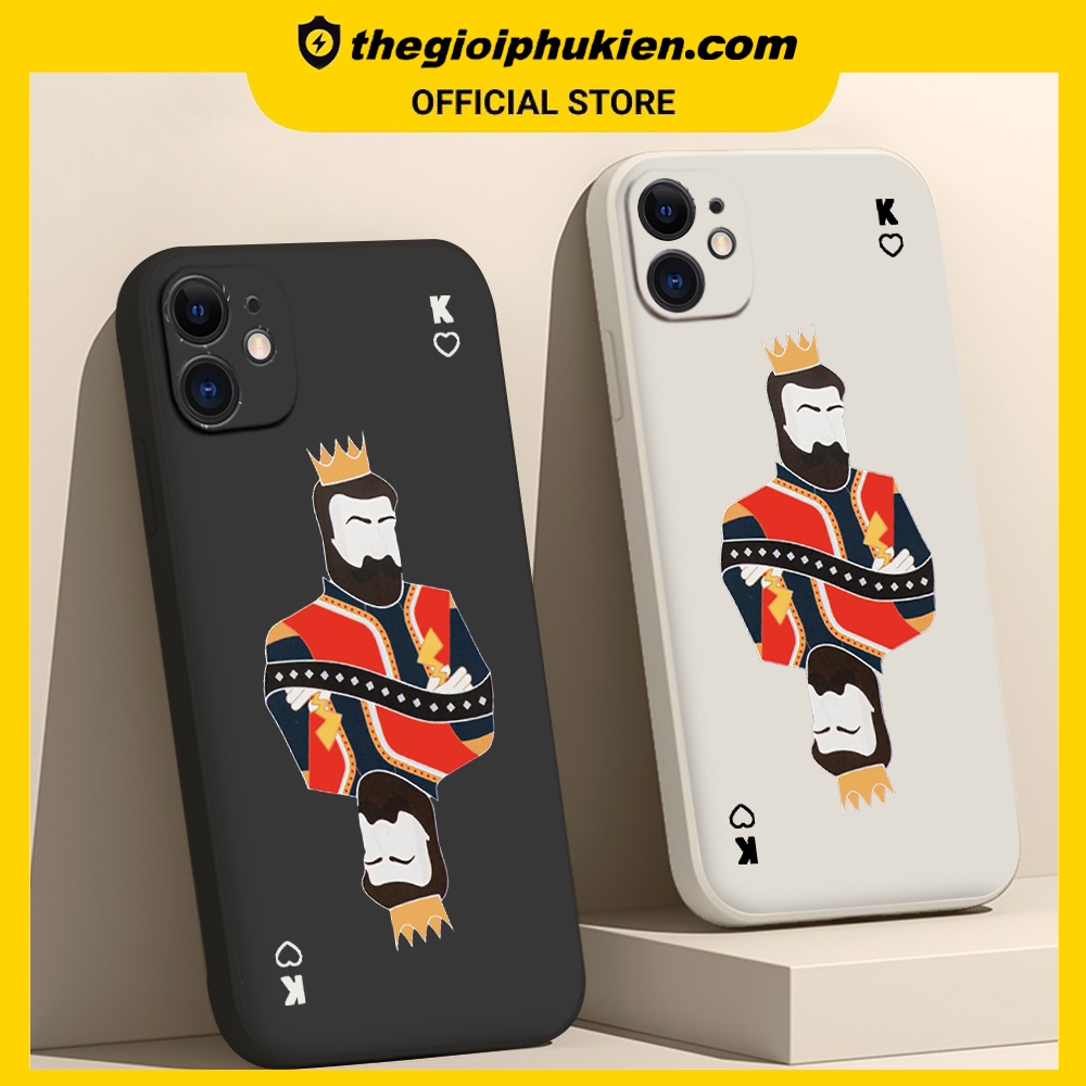 Ốp iphone - Ốp lưng iphone cạnh vuông Lá bài K cơ dành cho ip 6 đến 14promax - ng131